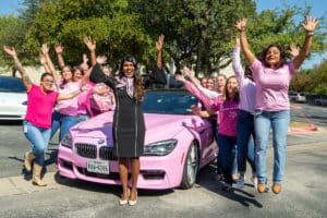 Dr. Saravanan pink car Cedar Park staff jump